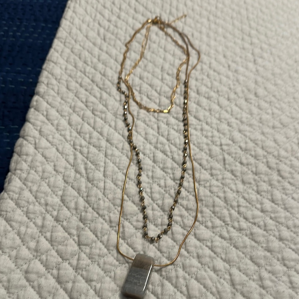 D&G Gold and Silver Necklace with Bar Pendant